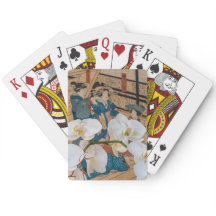 蘭のトランプが付いている日本人のプリント