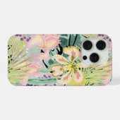 蘭のトロピカル柄 iPhoneケース (裏面横)
