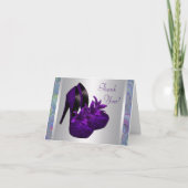 蘭のハイヒールの紫色のサンキューカード サンキューカード (正面)