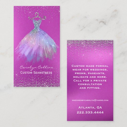 蘭のピンクの富裕な裁縫婦の名刺 名刺 (正面/裏面)