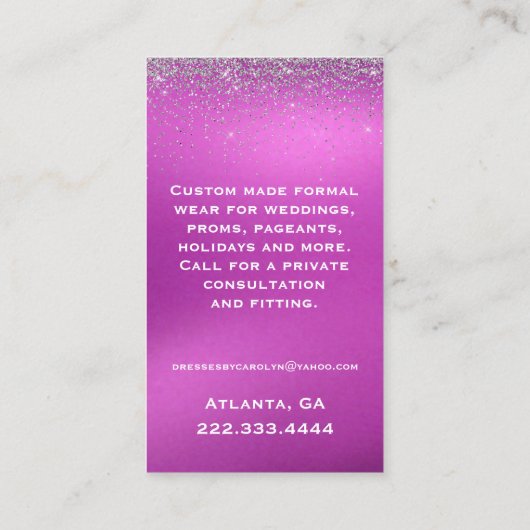 蘭のピンクの富裕な裁縫婦の名刺 名刺 (裏面)