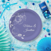 蘭のフローラモダン紫色のエレガントなウェディングパプ ペーパープレート (パーティー)