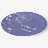 蘭のフローラモダン紫色のエレガントなウェディングパプ ペーパープレート (アングル)