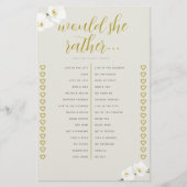 蘭のブライダルシャワーゲーム彼女はむしろアイボリー チラシ (正面)