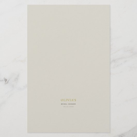 蘭のブライダルシャワーゲーム彼女はむしろアイボリー チラシ (裏面)