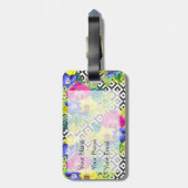 蘭のベゴニアおよびシュロの葉|のモノグラム ラゲッジタグ (裏面縦)