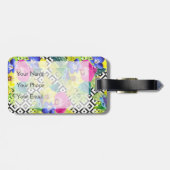 蘭のベゴニアおよびシュロの葉|のモノグラム ラゲッジタグ (裏面横)