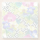 蘭のベゴニアおよびシュロの葉 ガラスコースター (裏面)