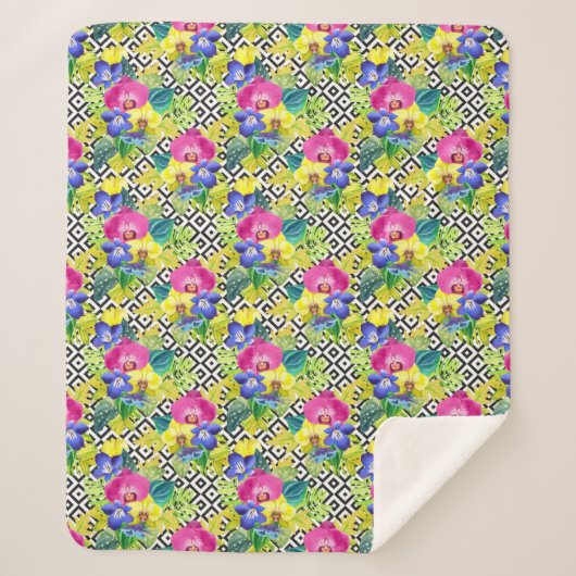 蘭のベゴニアおよびシュロの葉 シェルパブランケット (正面)