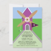 蘭のミニゴルフの風車の誕生会 招待状 (正面)