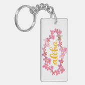 蘭のレイのアロハ水彩画Keychain キーホルダー (正面左)