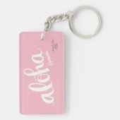 蘭のレイのアロハ水彩画Keychain キーホルダー (裏面)