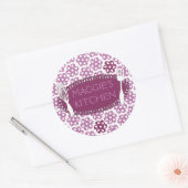 蘭の幾何学的な花ウィスク料理ベーキング ラウンドシール (封筒)