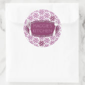 蘭の幾何学的な花ウィスク料理ベーキング ラウンドシール (バッグ)