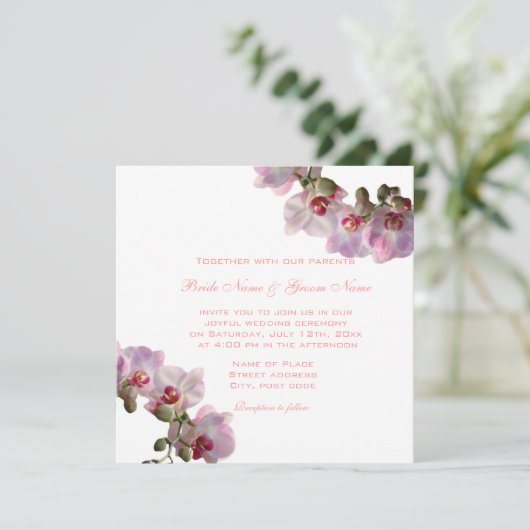 蘭の後の幸せな結婚式招待状 招待状 (スタンド正面)