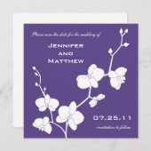 蘭の日を保存 – 深い紫と白 セーブザデート (正面/裏面)