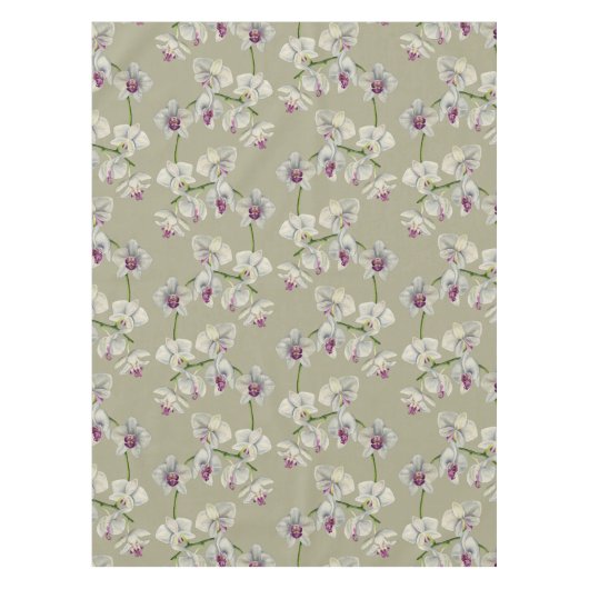 蘭の植物の水彩画の絵画パターン テーブルクロス (正面)