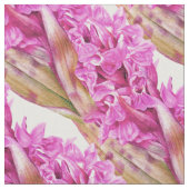 蘭の植物紫色のアートパターン ファブリック (クローズアップ)