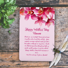 蘭の母の日ありがとうピンクのメッセージ マグネット