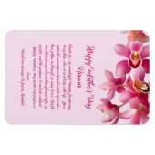 蘭の母の日ありがとうピンクのメッセージ マグネット (横)