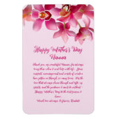 蘭の母の日ありがとうピンクのメッセージ マグネット (縦)