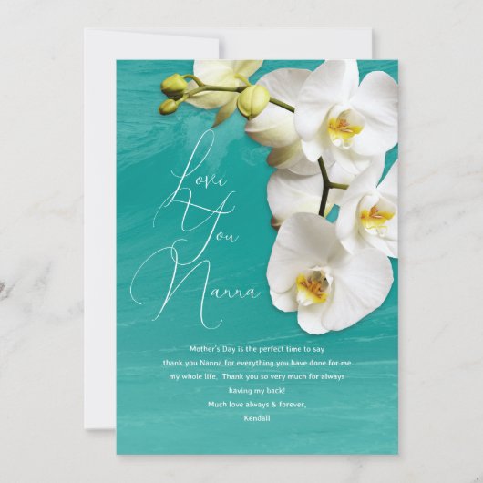 蘭の母の日ありがとうメッセージカード 招待状 (正面)