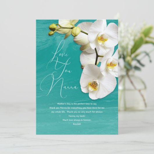 蘭の母の日ありがとうメッセージカード 招待状 (スタンド正面)