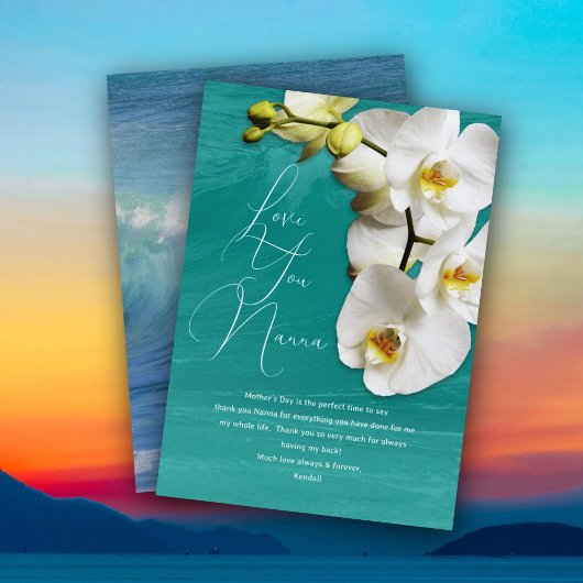 蘭の母の日ありがとうメッセージカード 招待状