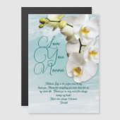 蘭の母の日Nannaメッセージ磁気カード マグネット招待状 (正面/裏面)