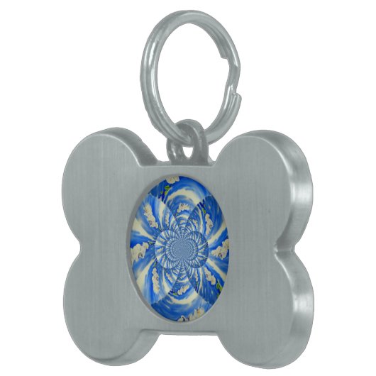 蘭の水の色絵画の'風，雲の曼荼羅 ペットネームタグ (正面右)