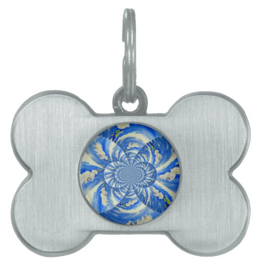 蘭の水の色絵画の'風，雲の曼荼羅 ペットネームタグ (正面)