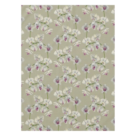 蘭の水彩画の絵画 テーブルクロス (正面)