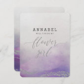 蘭の水彩私の花の娘 招待状 (正面/裏面)