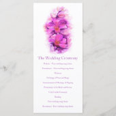 蘭の水彩紫ピンクの結婚式のプログラムカード プログラム (裏面)