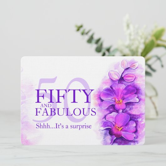 蘭の水色の紫色の子牛50と素晴らしい 招待状 (スタンド正面)