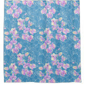 蘭の水色 シャワーカーテン (正面)