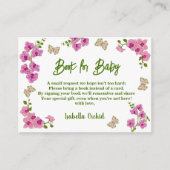 蘭の熱帯紫ピンクギフトブックベビー エンクロージャーカード (正面)