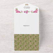 蘭の熱帯蝶の赤ちゃんシャワー オールインワン招待状 (外側)