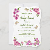 蘭の熱帯蝶の赤ちゃんシャワー 招待状 (正面)