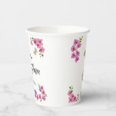 蘭の熱帯蝶ウェルカムベビーシャワー 紙コップ (左)