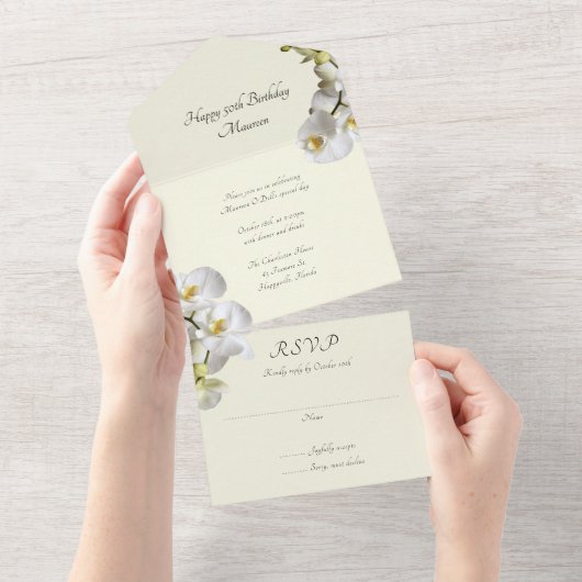 蘭の特別バースデーパーティー オールインワン招待状 (貼ってはがせる)