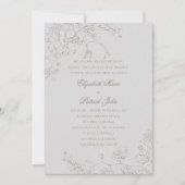 蘭の空想アイボリーフォーマル伝統的結婚の 招待状 (正面)