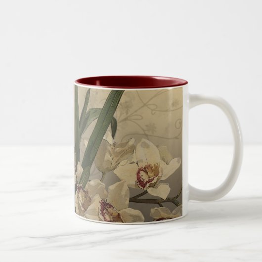 蘭の絵画 ツートーンマグカップ (右)