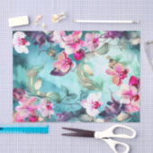 蘭の美しいフローラの切り離し紙 薄葉紙 (クラフト)