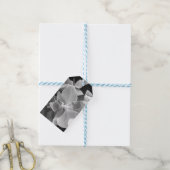 蘭の花が灰色で咲き乱れる ギフトタグ (より糸付き)