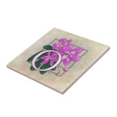 蘭の花のためのOフローラモノグラム タイル (側面)
