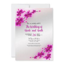 蘭の花のエレガントフローラ結婚式招待状