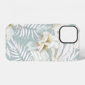 蘭の花のトロピカルパターン フ iPhoneケース (裏面横)