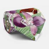 蘭の花のヤシの木の熱帯島のタイ ネクタイ (ロール)