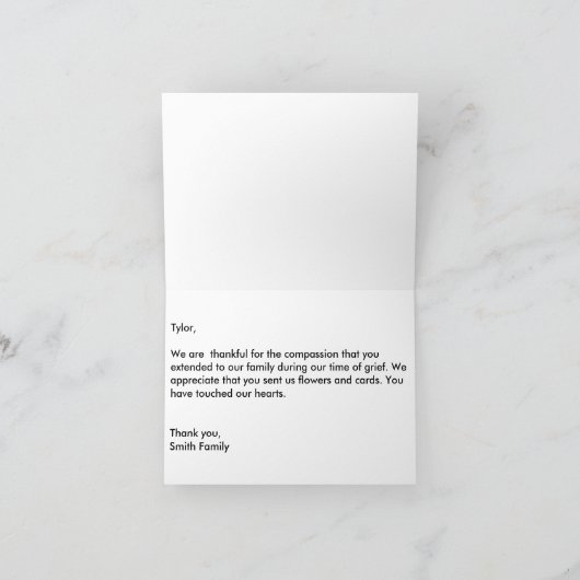 蘭の花の悔やみや弔慰のサンキューカード サンキューカード (内部)